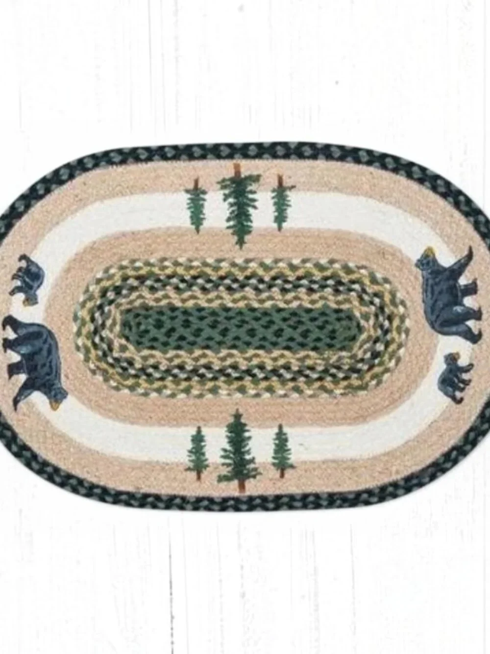 Bear Timbers Oval Braided Rug 20 x 30 by Earth Rugs